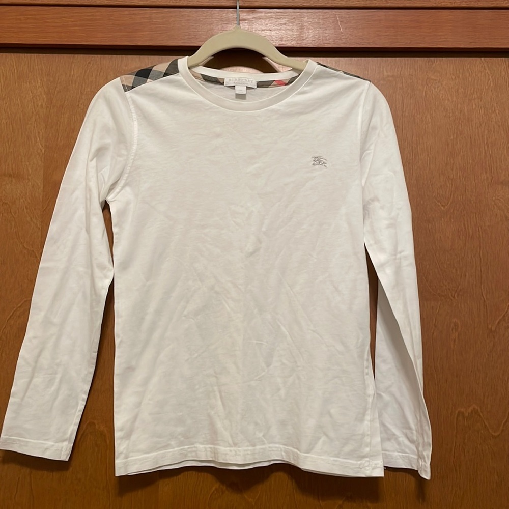 Like New! Youth Unisex Burberry Long Sleeve Size 12Y (White)